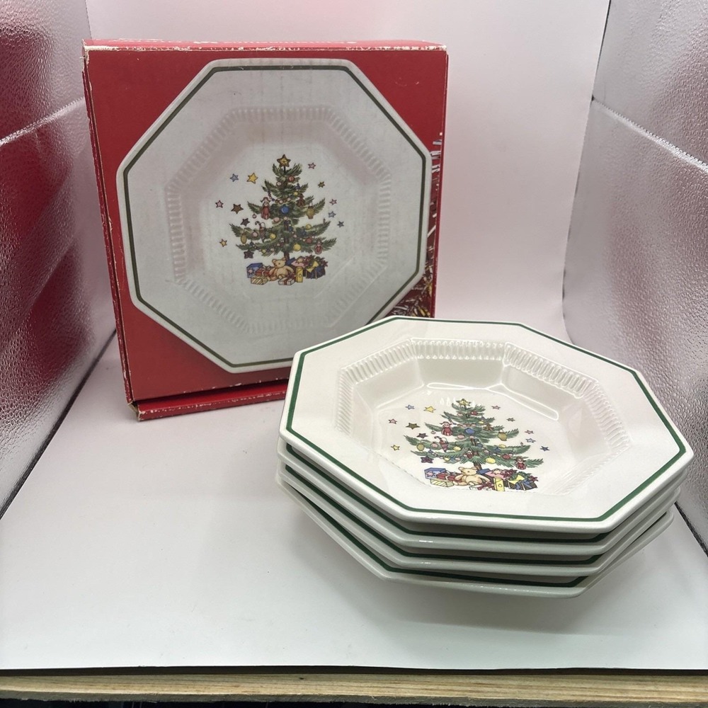Nikko~Christmastime/Happy Holidays~All Purpose Bowls~Round~Set of 4~IOB